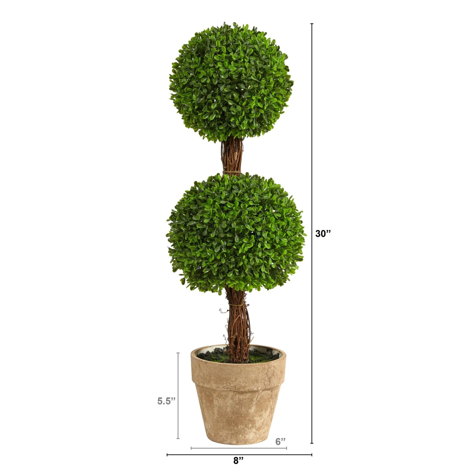 2.5’ Boxwood Double Ball Topiary Artificial Tree (Indoor/Outdoor) 4 2.5’ Boxwood Double Ball Topiary Artificial Tree (Indoor/Outdoor) - Image 2