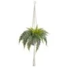 25” Fern Hanging Artificial Plant In Decorative Basket -Artificial Flowers Sale artificial 25 fern hanging artificial plant in decorative basket nearly natural 588114
