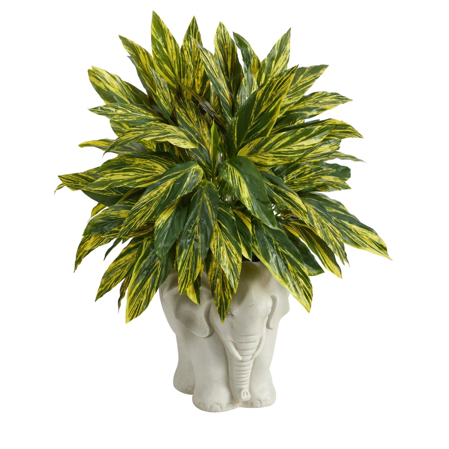 25” Tradescantia Artificial Plant In White Elephant Shaped Planter (Real Touch) 5 25” Tradescantia Artificial Plant In White Elephant Shaped Planter (Real Touch) - Image 3