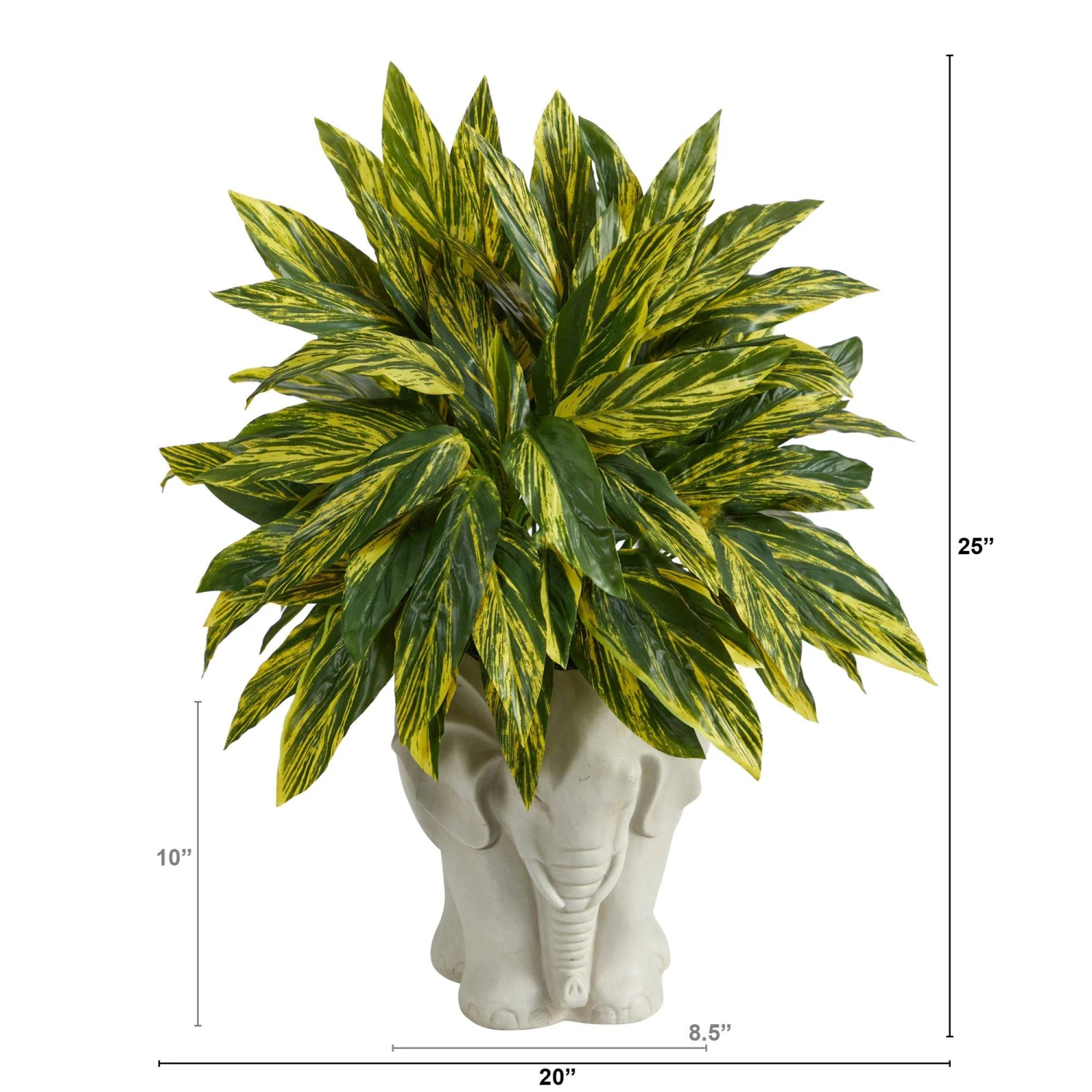 25” Tradescantia Artificial Plant In White Elephant Shaped Planter (Real Touch) 4 25” Tradescantia Artificial Plant In White Elephant Shaped Planter (Real Touch) - Image 2