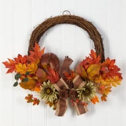 26” Fall Harvest Artificial Autumn Wreath With Twig Base And Bunny -Artificial Flowers Sale artificial 26 fall harvest artificial autumn wreath with twig base and bunny nearly natural 423359