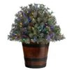 26” Flocked Shrub With Pinecones, 150 Multicolored LED Lights And 280 Branches In Planter -Artificial Flowers Sale artificial 26 flocked shrub with pinecones 150 multicolored led lights and 280 branches in planter nearly natural 559272
