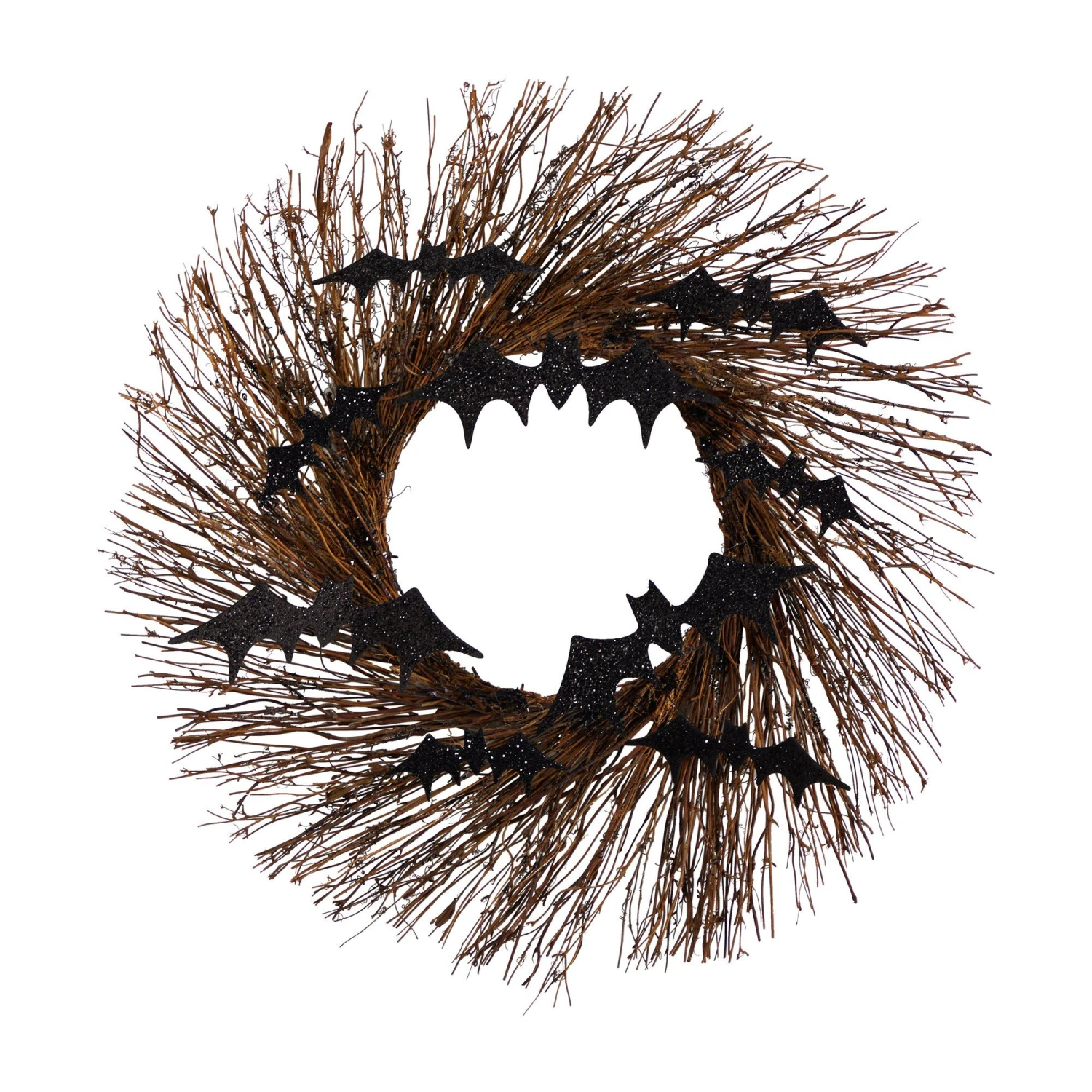 26" Halloween Bats Twig Wreath" 3 26" Halloween Bats Twig Wreath"
