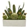26” Succulent Garden Artificial Plant In White Planter