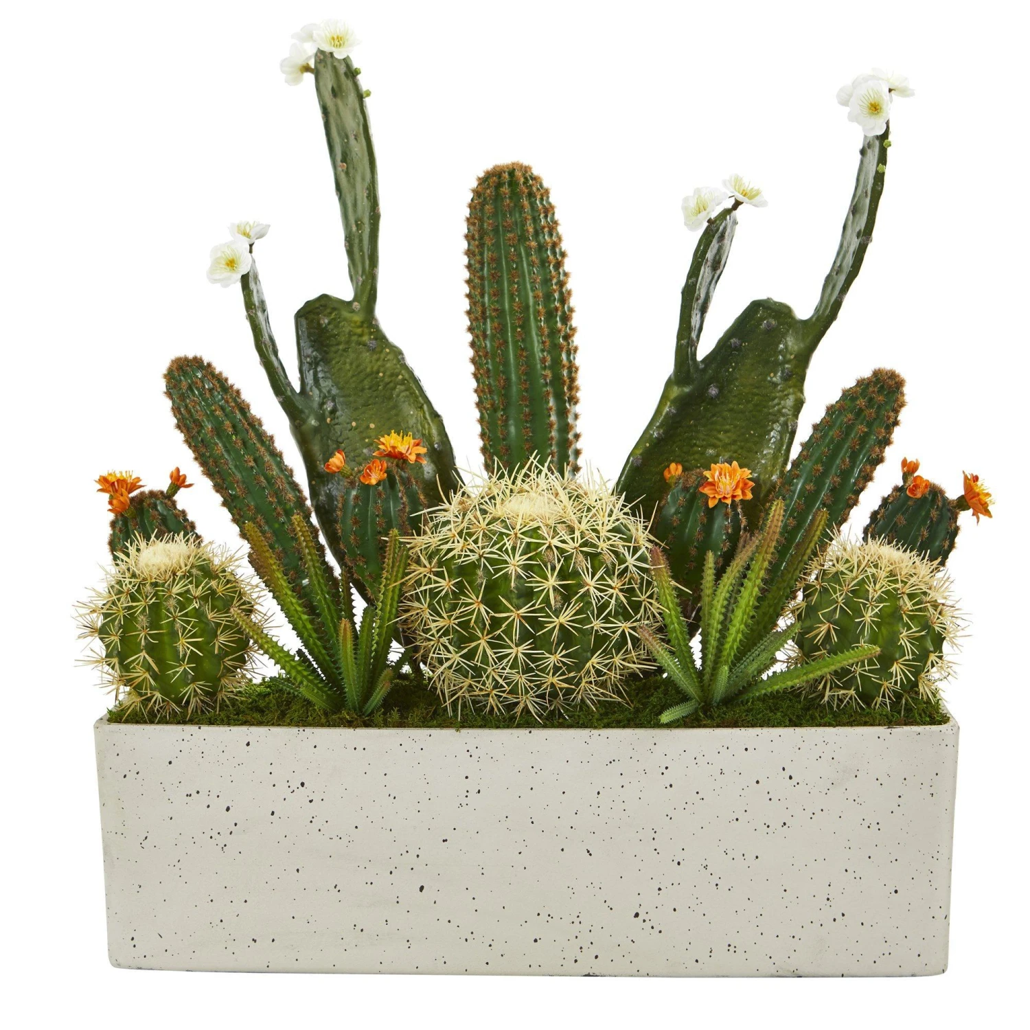 26” Succulent Garden Artificial Plant In White Planter 3 26” Succulent Garden Artificial Plant In White Planter