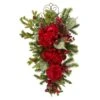 27” Christmas Hydrangea Teardrop -Artificial Flowers Sale artificial 27 christmas hydrangea teardrop nearly natural 837504