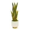 27” Sansevieria Artificial Plant In Designer Bowl -Artificial Flowers Sale artificial 27 sansevieria artificial plant in designer bowl nearly natural 941033