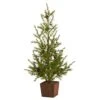 28” Alpine “Natural Look” Artificial Christmas Tree In Wood Planter With Pine Cones -Artificial Flowers Sale artificial 28 alpine natural look artificial christmas tree in wood planter with pine cones nearly natural 718986