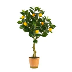 28” Lemon Artificial Tree In Decorative Planter