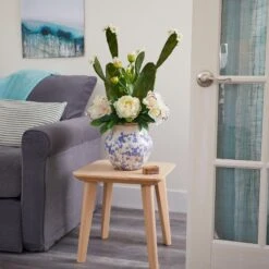 29” Cymbidium Orchid, Peony And Cactus Succulent Artificial Arrangement In Vintage Floral Vase -Artificial Flowers Sale artificial 29 cymbidium orchid peony and cactus succulent artificial arrangement in vintage floral vase nearly natural 268066