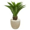 3' Agave Artificial Plant In Sandstone Planter