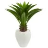 3' Agave Artificial Plant In White Planter -Artificial Flowers Sale artificial 3 agave artificial plant in white planter nearly natural 490582