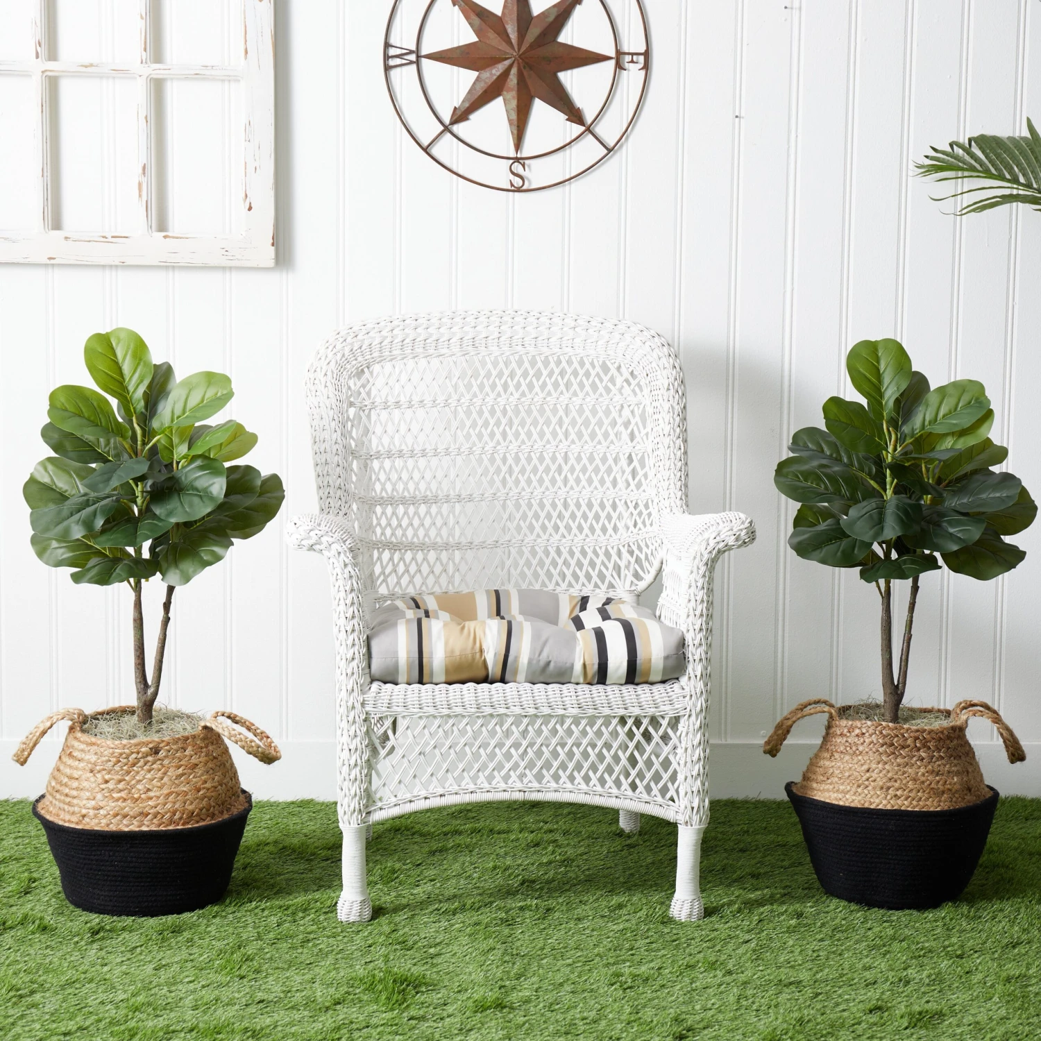 3’ Artificial Fiddle Leaf Fig Tree With Handmade Cotton & Jute Woven Planter DIY Kit - Set Of 2 11 3’ Artificial Fiddle Leaf Fig Tree With Handmade Cotton & Jute Woven Planter DIY Kit - Set Of 2 - Image 9