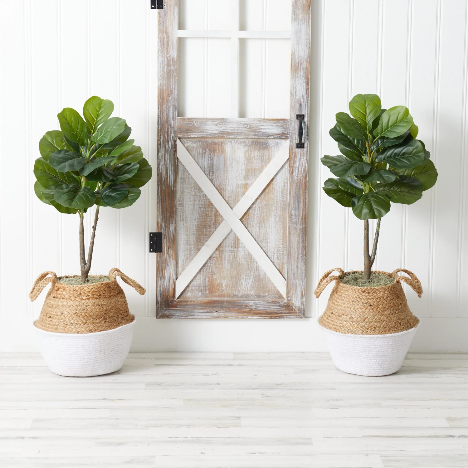 3’ Artificial Fiddle Leaf Fig Tree With Handmade Cotton & Jute Woven Planter DIY Kit - Set Of 2 14 3’ Artificial Fiddle Leaf Fig Tree With Handmade Cotton & Jute Woven Planter DIY Kit - Set Of 2 - Image 12