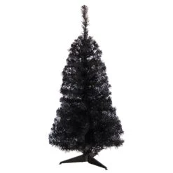 3’ Black Artificial Christmas Tree With 50 LED Lights And 118 Bendable Branches -Artificial Flowers Sale artificial 3 black artificial christmas tree with 50 led lights and 118 bendable branches nearly natural 794945