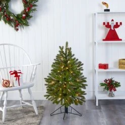 3' Cambridge Spruce Flat Back Artificial Christmas Tree With 50 Warm White (Multifunction) LED Lights And 113 Bendable Branches -Artificial Flowers Sale artificial 3 cambridge spruce flat back artificial christmas tree with 50 warm white multifunction led lights and 113 bendable branches nearly natural 224616