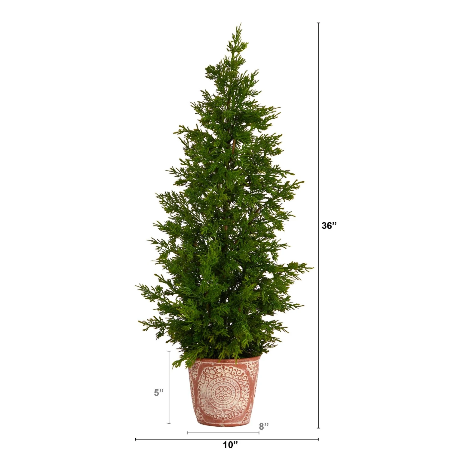 3’ Cedar “Natural Look” Artificial Tree In Decorative Planter 4 3’ Cedar “Natural Look” Artificial Tree In Decorative Planter - Image 2