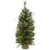 3' Christmas Tree W/Clear Lights Berries & Burlap Bag -Artificial Flowers Sale artificial 3 christmas tree wclear lights berries burlap bag nearly natural 836446