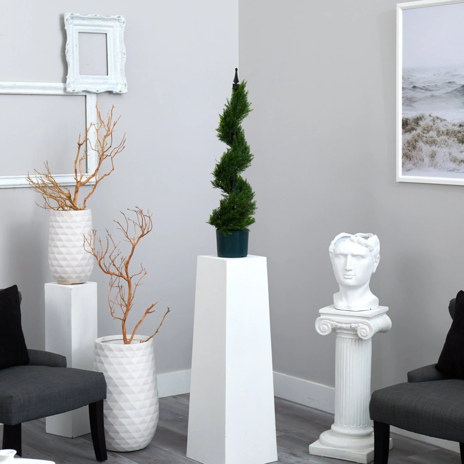 3' Cypress Spiral Topiary Artificial Tree 6 3' Cypress Spiral Topiary Artificial Tree - Image 4