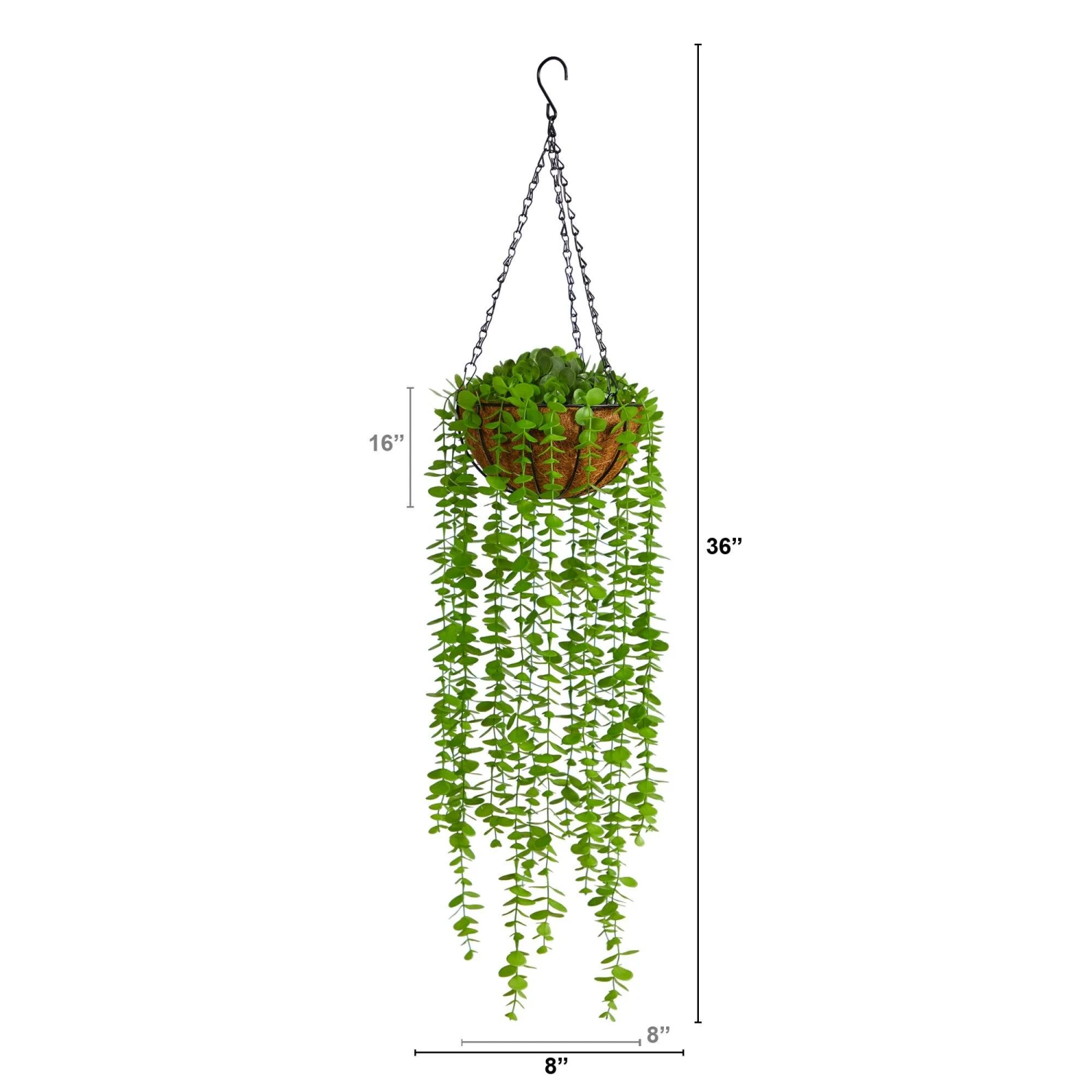 3’ Eucalyptus Artificial Plant In Hanging Basket 4 3’ Eucalyptus Artificial Plant In Hanging Basket - Image 2