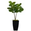 3’ Fiddle Leaf Fig Artificial Tree In Black Metal Planter 1 3’ Fiddle Leaf Fig Artificial Tree In Black Metal Planter -Artificial Flowers Sale artificial 3 fiddle leaf fig artificial tree in black metal planter nearly natural 692374
