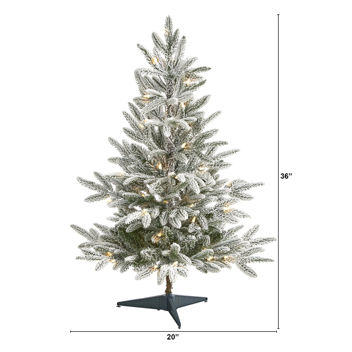 3’ Flocked Manchester Spruce Artificial Christmas Tree With 50 Lights And 133 Bendable Branches 4 3’ Flocked Manchester Spruce Artificial Christmas Tree With 50 Lights And 133 Bendable Branches - Image 2