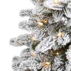 3’ Flocked North Carolina Fir Artificial Christmas Tree With 150 Warm White Lights And 545 Bendable Branche -Artificial Flowers Sale artificial 3 flocked north carolina fir artificial christmas tree with 150 warm white lights and 545 bendable nearly natural 968389