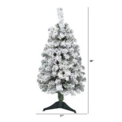 3' Flocked Rock Springs Spruce Artificial Christmas Tree -Artificial Flowers Sale artificial 3 flocked rock springs spruce artificial christmas tree nearly natural 448297