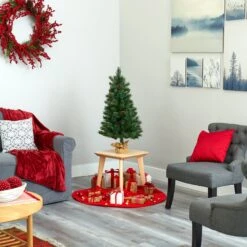 3’ Fraser Fir “Natural Look” Artificial Christmas Tree With 50 Clear LED Lights, Pinecones, A Burlap Base And 90 Bendable Branches 12 3’ Fraser Fir “Natural Look” Artificial Christmas Tree With 50 Clear LED Lights, Pinecones, A Burlap Base And 90 Bendable Branches -Artificial Flowers Sale artificial 3 fraser fir natural look artificial christmas tree with 50 clear led lights pinecones a burlap base and 90 bendable branches nearly natural 450837