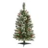 3’ Frosted Swiss Pine Artificial Christmas Tree With 50 Clear LED Lights And Berries -Artificial Flowers Sale artificial 3 frosted swiss pine artificial christmas tree with 50 clear led lights and berries nearly natural 231945