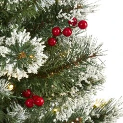 3’ Frosted Swiss Pine Artificial Christmas Tree With 50 Clear LED Lights And Berries -Artificial Flowers Sale artificial 3 frosted swiss pine artificial christmas tree with 50 clear led lights and berries nearly natural 925746