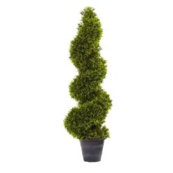 3' Grass Spiral Topiary W/Deco Planter