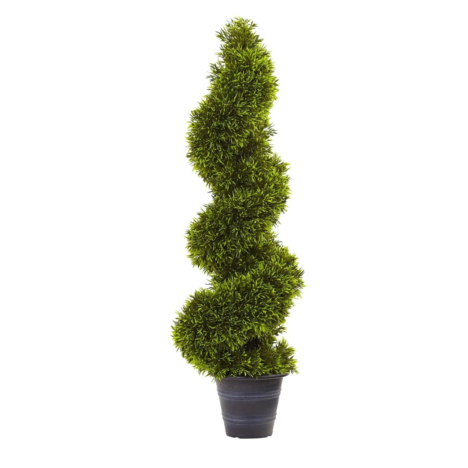 3' Grass Spiral Topiary W/Deco Planter 3 3' Grass Spiral Topiary W/Deco Planter