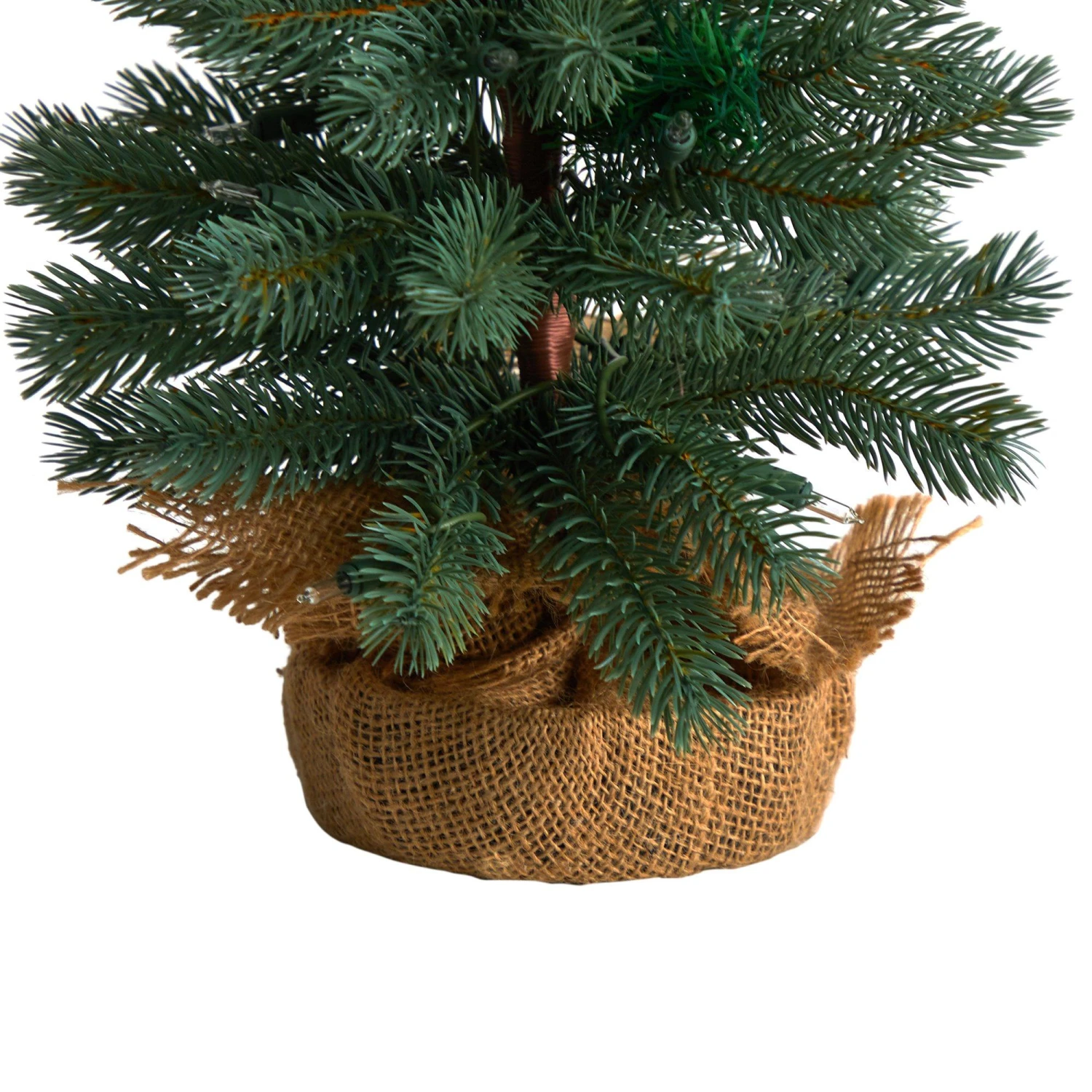 3’ Green Pine Artificial Christmas Tree With 50 Warm White Lights Set In A Burlap Base 8 3’ Green Pine Artificial Christmas Tree With 50 Warm White Lights Set In A Burlap Base - Image 6