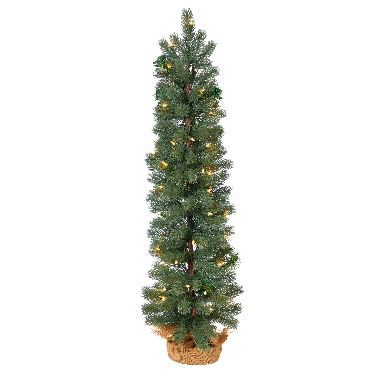 3’ Green Pine Artificial Christmas Tree With 50 Warm White Lights Set In A Burlap Base 3 3’ Green Pine Artificial Christmas Tree With 50 Warm White Lights Set In A Burlap Base