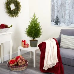 3’ Norfolk Island Pine “Natural Look” Artificial Christmas Tree In Decorative Planter -Artificial Flowers Sale artificial 3 norfolk island pine natural look artificial tree in decorative planter nearly natural 972798