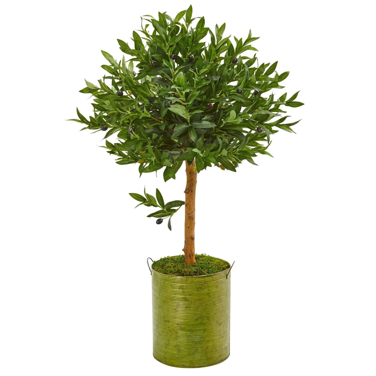 3’ Olive Topiary Artificial Tree In Green Planter (Indoor/Outdoor) 3 3’ Olive Topiary Artificial Tree In Green Planter (Indoor/Outdoor)