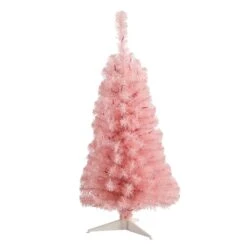 3’ Pink Artificial Christmas Tree With 50 LED Lights And 118 Bendable Branches -Artificial Flowers Sale artificial 3 pink artificial christmas tree with 50 led lights and 118 bendable branches nearly natural 390386