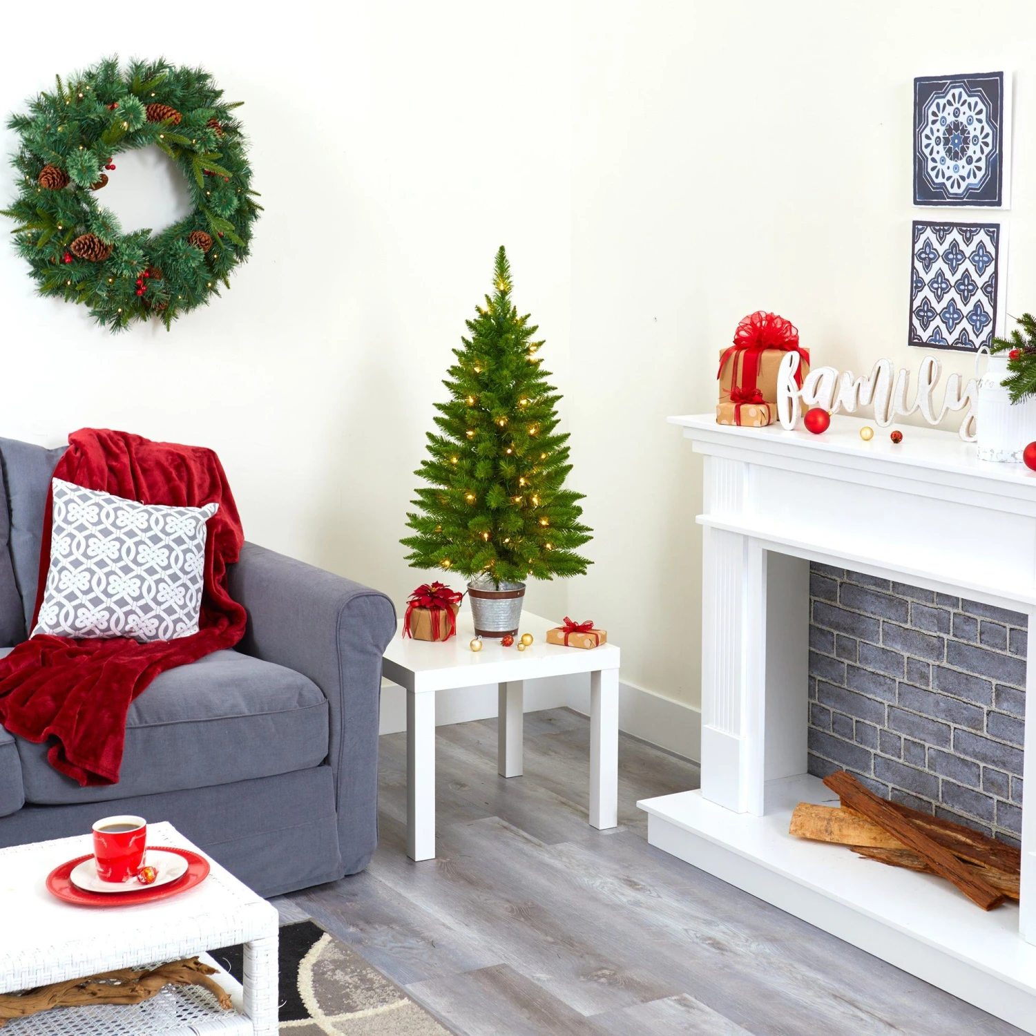 3’ Providence Pine Artificial Christmas Tree In Metal Pot With 50 Warm White Lights And 114 Bendable Branches 12 3’ Providence Pine Artificial Christmas Tree In Metal Pot With 50 Warm White Lights And 114 Bendable Branches - Image 10