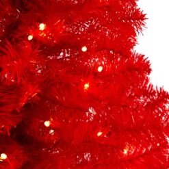 3’ Red Artificial Christmas Tree With 50 LED Lights And 118 Bendable Branches 13 3’ Red Artificial Christmas Tree With 50 LED Lights And 118 Bendable Branches -Artificial Flowers Sale artificial 3 red artificial christmas tree with 50 led lights and 118 bendable branches nearly natural 283739