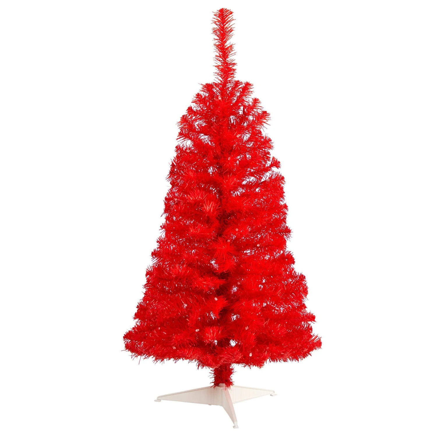 3’ Red Artificial Christmas Tree With 50 LED Lights And 118 Bendable Branches 5 3’ Red Artificial Christmas Tree With 50 LED Lights And 118 Bendable Branches - Image 3