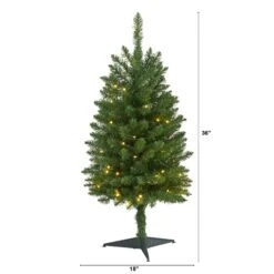 3’ Slim Green Mountain Pine Artificial Christmas Tree With 50 Clear LED Lights -Artificial Flowers Sale artificial 3 slim green mountain pine artificial christmas tree with 50 clear led lights nearly natural 622233