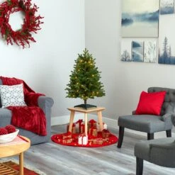 3’ Washington Fir Artificial Christmas Tree With 50 Clear Lights -Artificial Flowers Sale artificial 3 washington fir artificial christmas tree with 50 clear lights nearly natural 131550