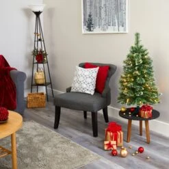 3’ Wisconsin Slim Snow Tip Pine Artificial Christmas Tree With 50 Clear LED Lights -Artificial Flowers Sale artificial 3 wisconsin slim snow tip pine artificial christmas tree with 50 clear led lights nearly natural 209410