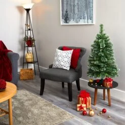 3’ Wisconsin Slim Snow Tip Pine Artificial Christmas Tree With 50 Clear LED Lights -Artificial Flowers Sale artificial 3 wisconsin slim snow tip pine artificial christmas tree with 50 clear led lights nearly natural 244518