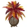 30” Autumn Boston Fern Artificial Plant In Weave Planter -Artificial Flowers Sale artificial 30 autumn boston fern artificial plant in weave planter nearly natural 704390