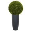 30” Boxwood Artificial Topiary Plant In Gray Cylinder Planter (Indoor/Outdoor) -Artificial Flowers Sale artificial 30 boxwood artificial topiary plant in gray cylinder planter indooroutdoor nearly natural 876640