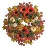 30” Artificial Fall Acorn, Sunflower, Berries And Autumn Foliage Wreath -Artificial Flowers Sale artificial 30 fall acorn sunflower berries and autumn foliage artificial wreath nearly natural 154337