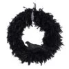 30" Halloween Raven Feather Wreath" -Artificial Flowers Sale artificial 30 halloween raven feather wreath nearly natural 179849