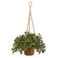 30” Mini Melon Artificial Plant In Hanging Basket UV Resistant (Indoor/Outdoor)